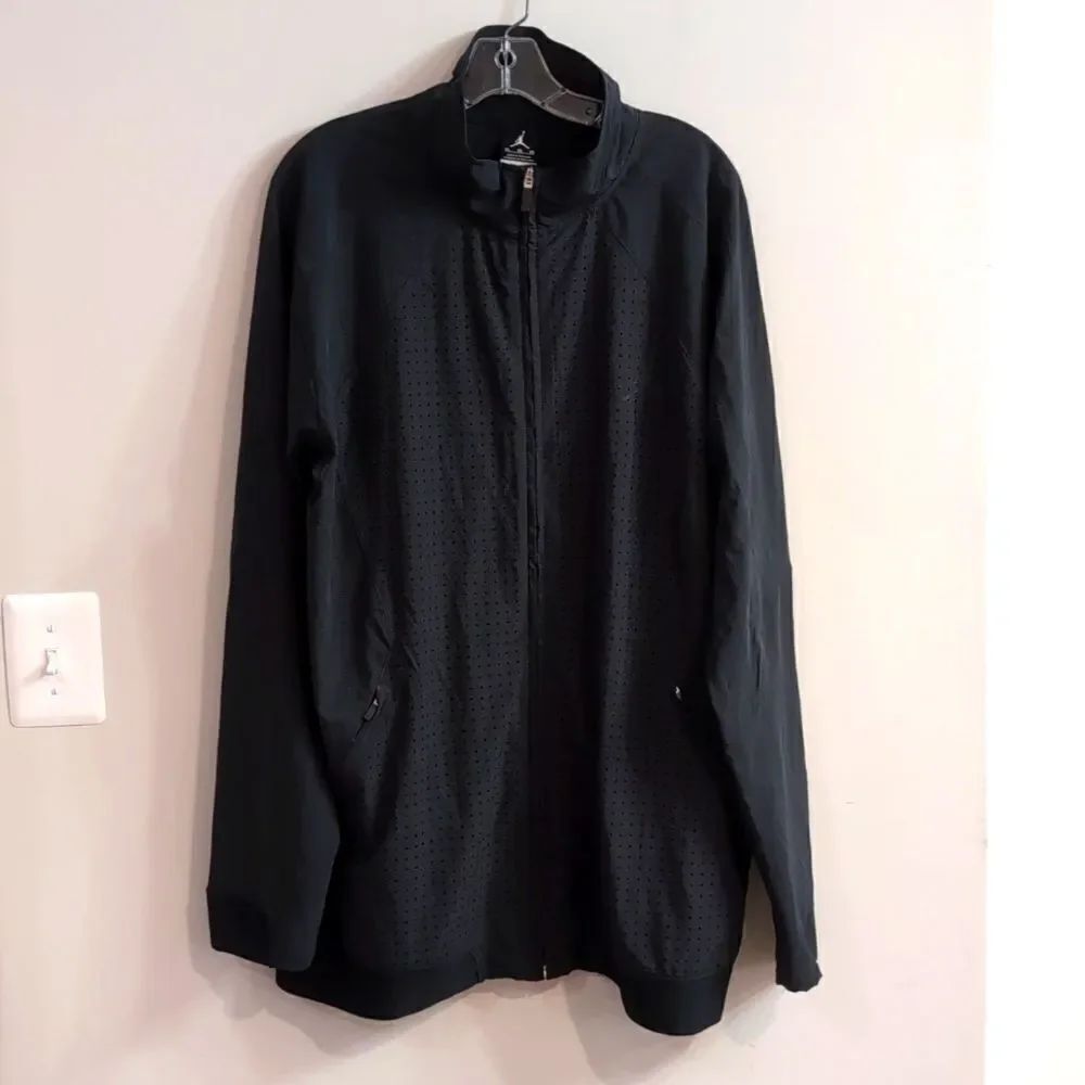 Jordan Nike Dri-fit Men's Black Full Zip Perforated Track Jacket Sz XL